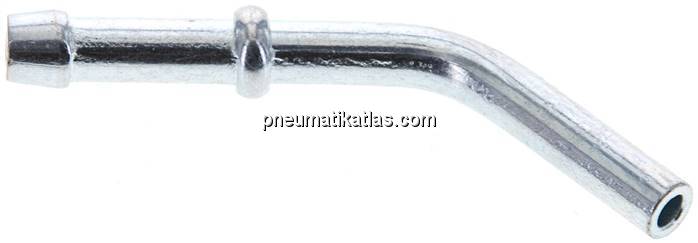 45°-Schlauchnippel Rohr 5, Schl. 4 - 5mm, Stahl verzinkt