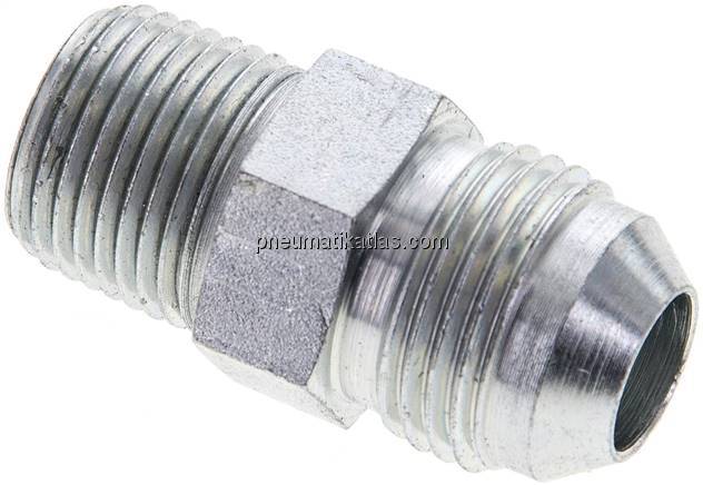 Doppelnippel NPT 3/8"-UNF 3/4"-16(JIC), Stahl verzinkt