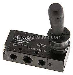 5/2-Wege Handhebelventil, Raste, G 1/4"