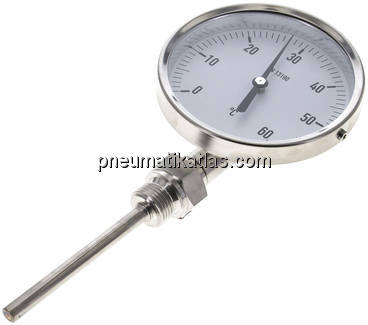 Bimetallthermometer, senkrecht D100/0 bis +60°C/100mm