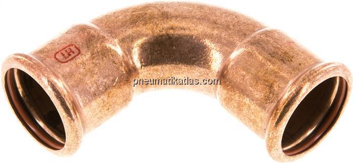 Pressfitting, 90° Bogen, 35mm innen, Kupfer / Kupferlegierung