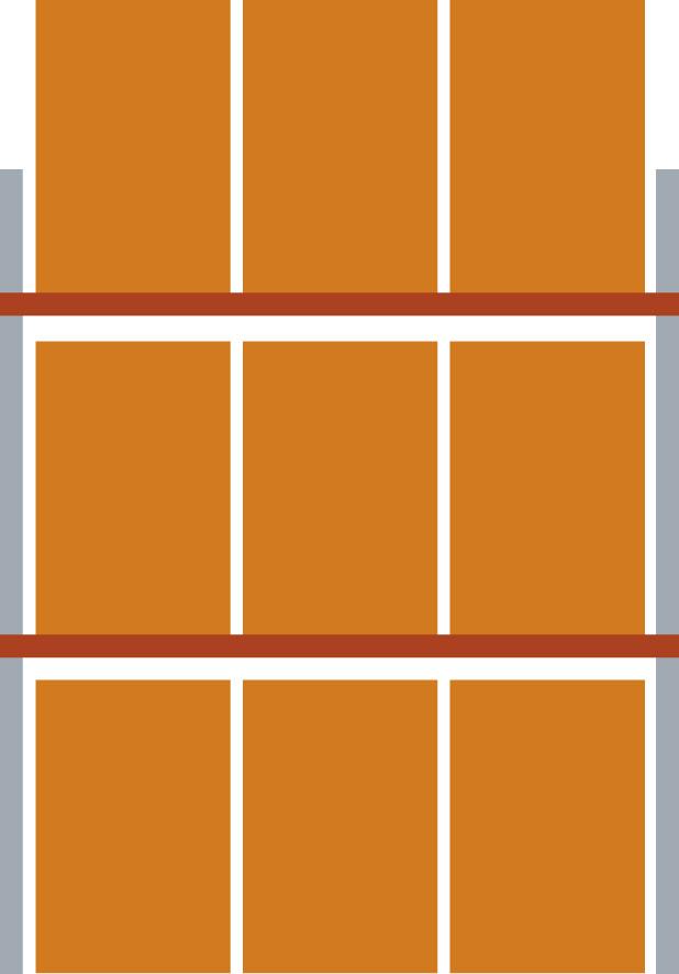 Palettenregal MULTIPAL B2700xT1100xH4400 mm Grundfeld 9 Plätze Fachlast 1400 kg