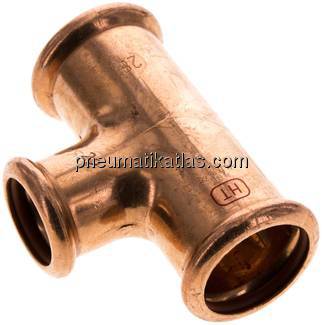 Pressfitting, T-Stück, 28x22mm innen, Kupfer / Kupferlegierung
