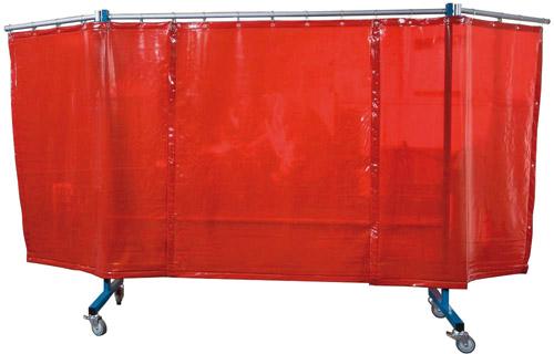 Schutzwand fahrbar rotorange SINOtec