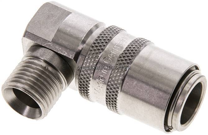 90°-Temperierkupplungsdose 13mm Zapfen,M 16x1,5(AG)