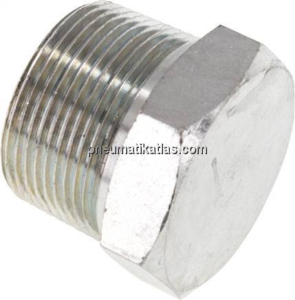 HD-Verschlussstopfen Außenskt. NPT 1-1/4", Stahl verzinkt