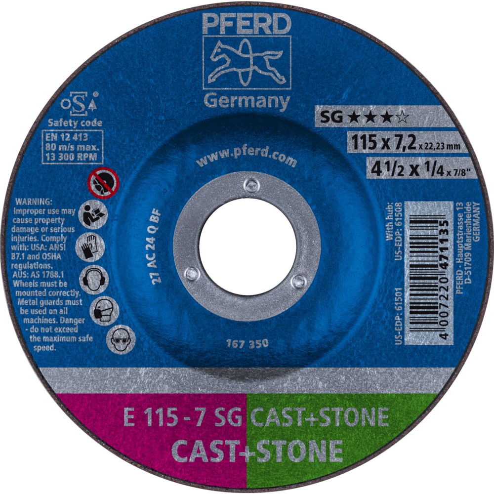 Schruppscheiben E 115-7 SG CAST+STONE