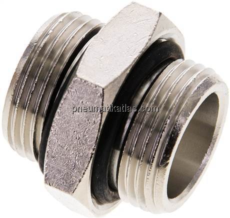 Doppelnippel G 3/4"-G 3/4", Messing vernickelt (Elastomerdichtung)