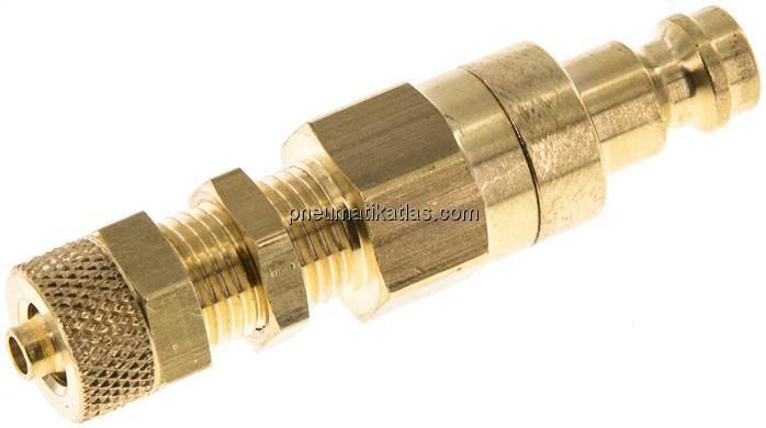 Schott-Kupplungsstecker (NW5) 6x4mm Schlauch, Messing