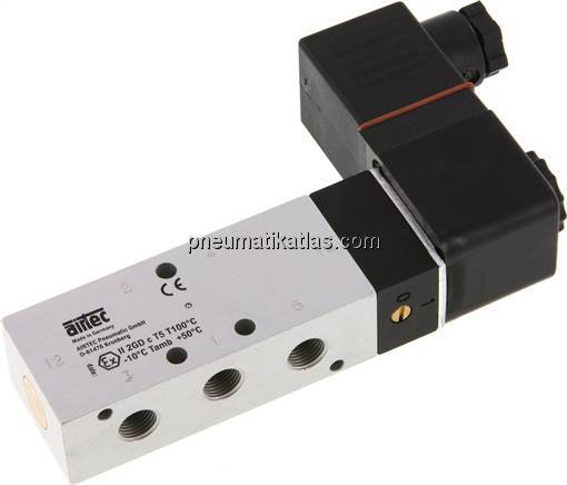 5/2-Wege Magnetventil, G 1/8", Feder, 24 V DC, ATEX-Zulassung