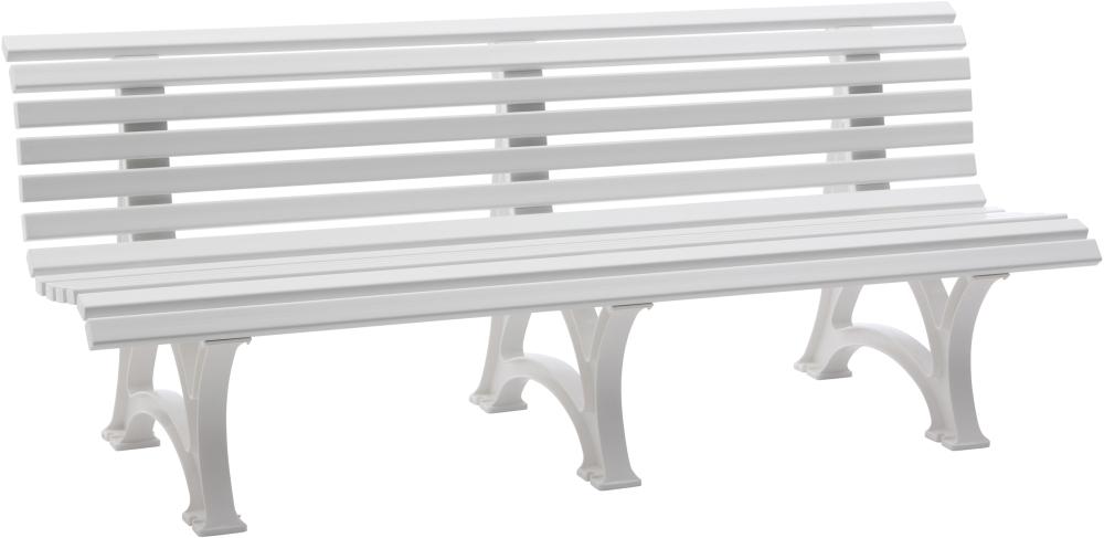 Gartenbank BORKUM 4-Sitzer Länge 2000 mm weiß Blome