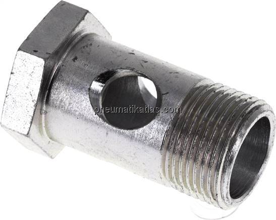 Hohlschraube 1-fach, M 22x1,5, Stahl verzinkt