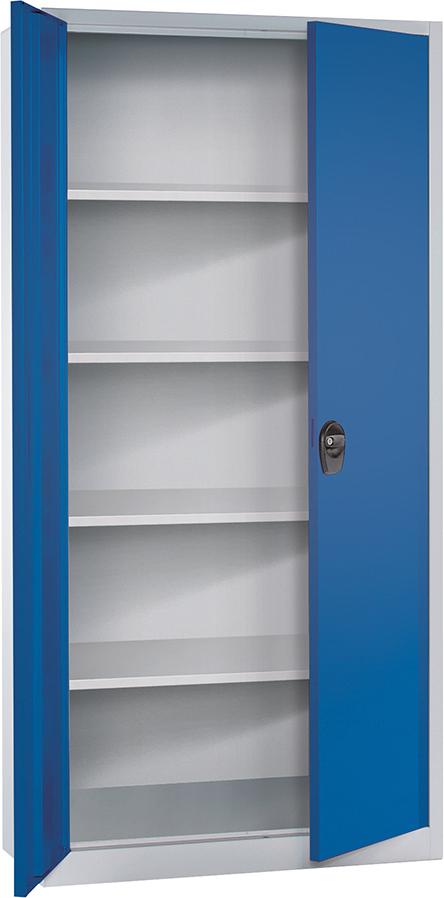 Flügeltürenschrank FORUM 4Böden lack.50kg Tragl. H1950xB930xT400mm RAL 7035/5010