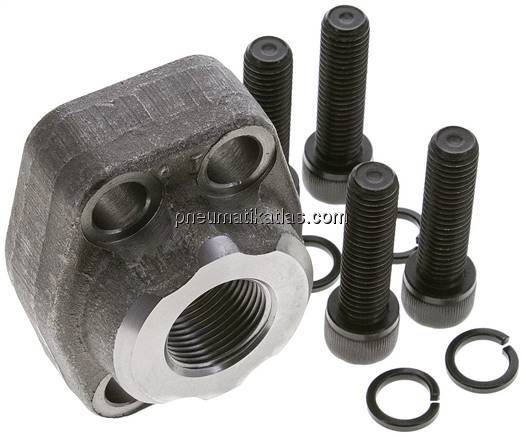 Flanschverschraubung 1"-SAE (6000 PSI), G 3/4" (IG)