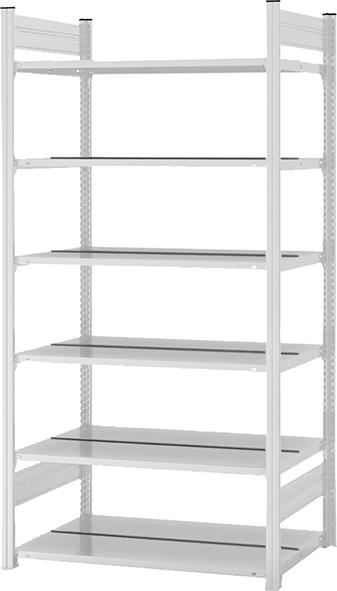 Grundregal zerlegt HKG 20610 DA, 6 Böden 2000x600x1000mm lichtgrau