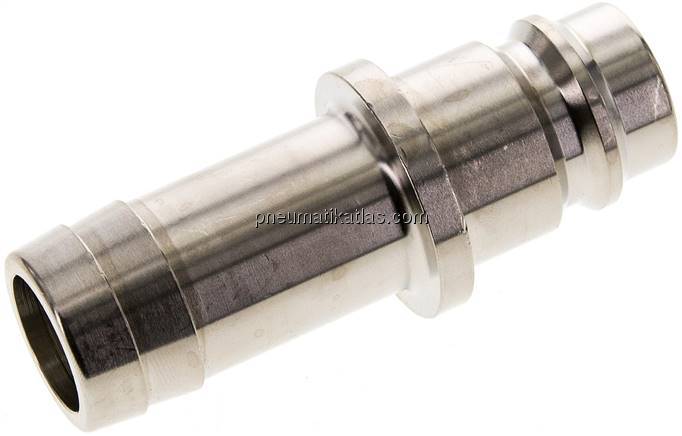 Kupplungsstecker (NW19) 25 (1")mm Schlauch, Messing vernickelt