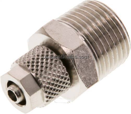 Gerade Verschraubung R 3/8"-6x4mm, Messing vernickelt