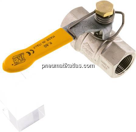 Messing-Kugelhahn, G 3/4", -0,98 bis 40bar, federschließend