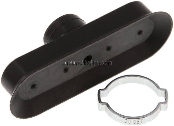 Ovalsauger, 75 x 25mm, Hub 3mm, NBR (60A), schwarz