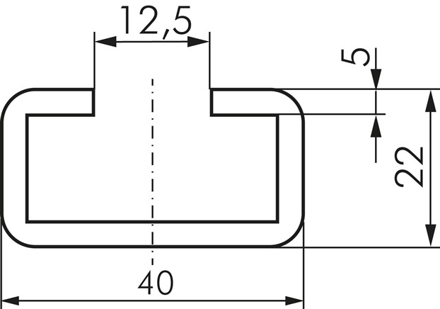 Zeichnung: C-Tragschiene, schwere Baureihe