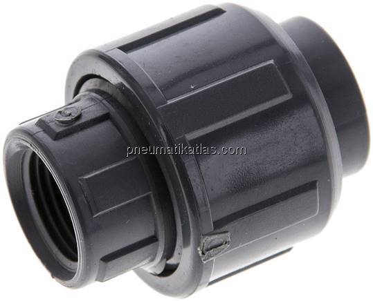 Gewindeverschraubung, PVC-U/ FKM, Rp 3/8" IG