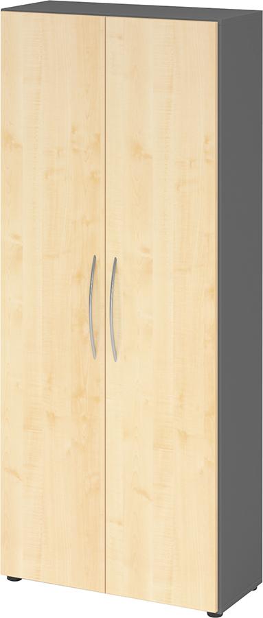 Schrank 4100 BM, 5 OH K: Graphit / F: Ahorn 80x34,6x188 cm (BxTxH)
