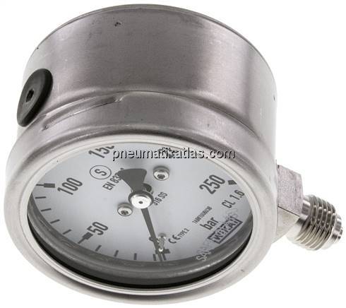 Sicherheits-Manometer senkrecht, 63mm, 0 - 250 bar