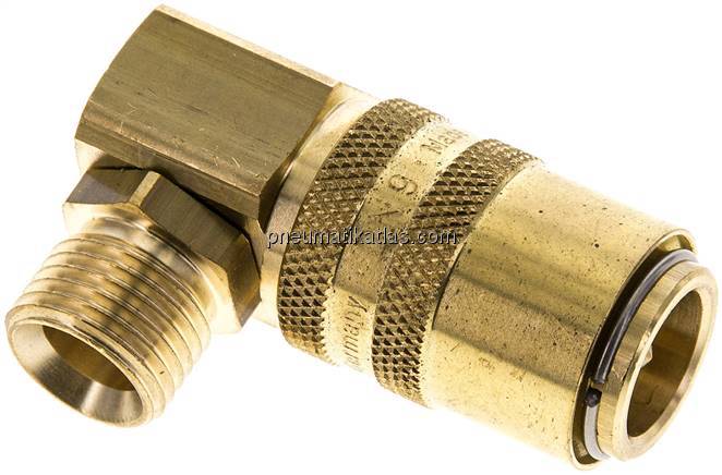 90°-Temperierkupplungsdose 13mm Zapfen,M 16x1,5(AG)