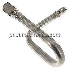 Wassersackrohr U-Form(1.4571) G 1/2" (AG)-Zapfen-G 1/2" (IG)-Spannmuffe