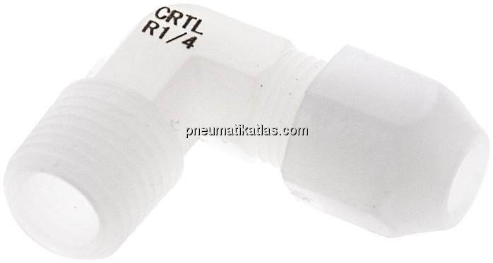 Winkel-Verschraubung R 1/4"-6x4mm, PVDF (FDA)