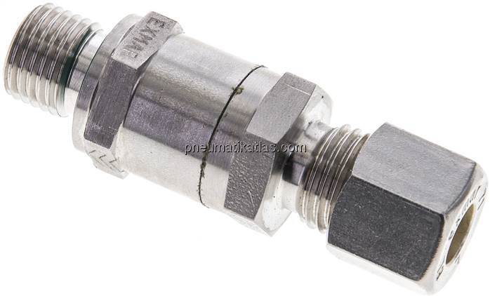 Hydraulik-Rückschlagventil 8 L (M14x1,5)-G 1/4", Klemmring 1.4571 (NC)
