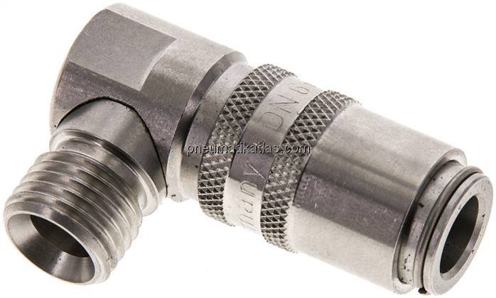 90°-Temperierkupplungsdose 9mm Zapfen,M 14x1,5(AG)