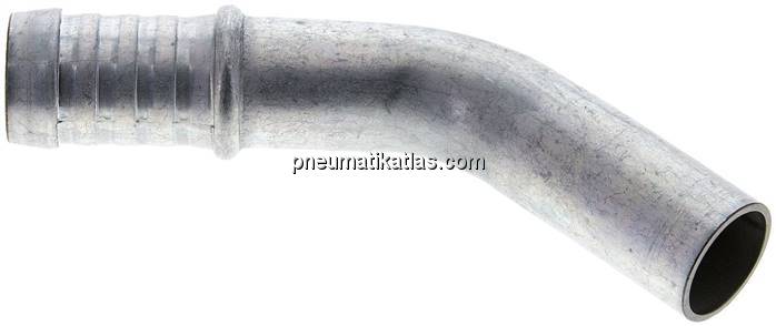 45°-Schlauchnippel Rohr 22, Schl. 21 - 22mm, Stahl verzinkt
