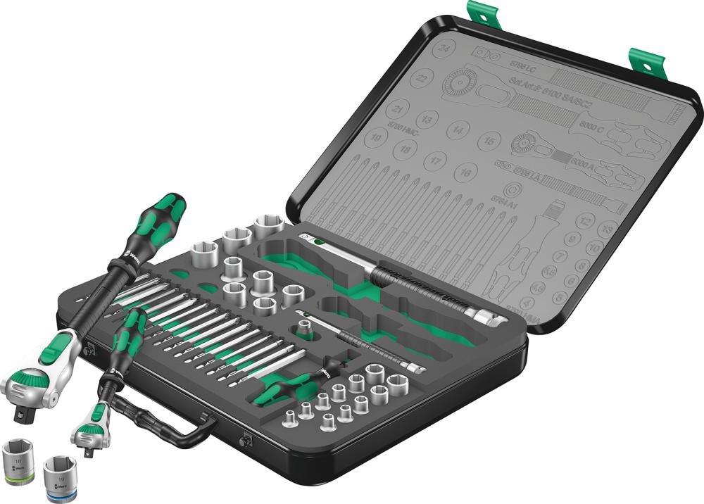 Steckschlüssel-Garnitur 1/4"+1/2" ZYKLOP speed 43-teilig Wera