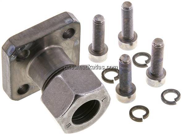 Gerade Flanschverschraubung Pumpenflansch LK 35, 15 L (M22x1,5)