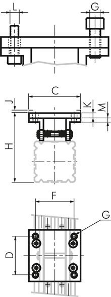 Zeichnung: breite Pendelbrücke