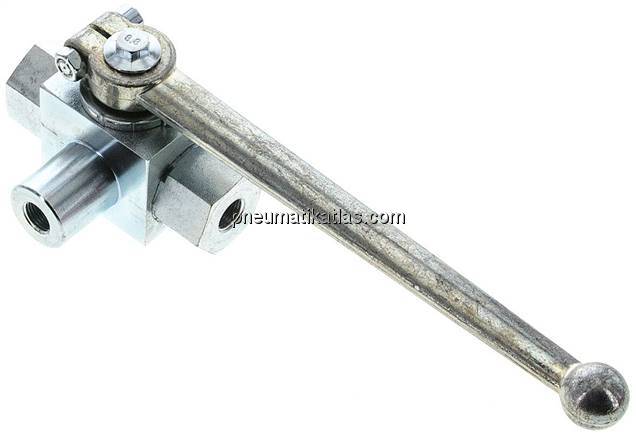 Hochdruck-3-Wege Kugelhahn, T-Bohrung, G 1/8", 0 - 500bar