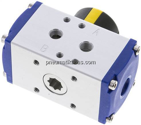 Pneumat. Drehantrieb Gr. 1, doppeltwirkend, F04 (Vierkant 9)