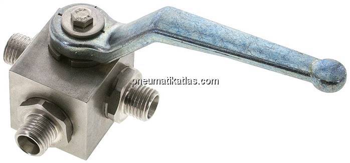 ES-Hochdruck-3-Wege Kugelhahn, T-Bohrung, 8 L (M14x1,5), 0 - 315bar
