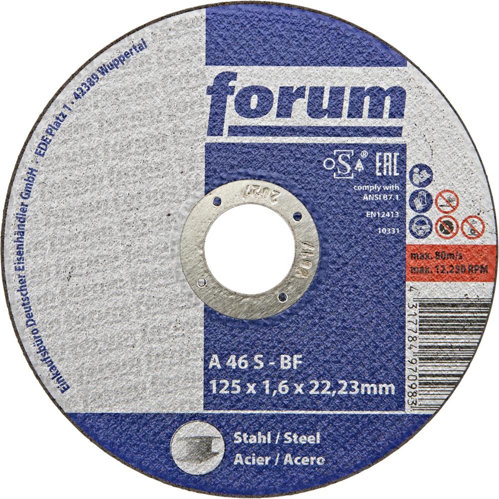 Trennscheibe Stahl 125 x 1,6 mm, T41 gerade FORUM