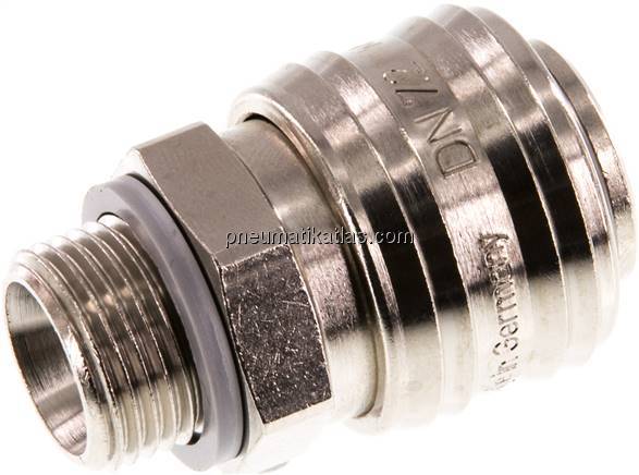 Kupplungsdose (NW7,2) G 3/8"(AG), Messing vernickelt