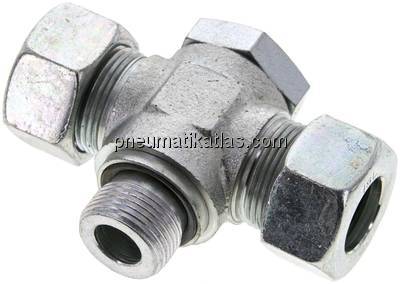 T-Schwenkverschraubung M 22x1,5-18 L (M26x1,5), Stahl verzinkt