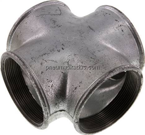 Kreuzstück Rp 3" (IG), Temperguss verzinkt