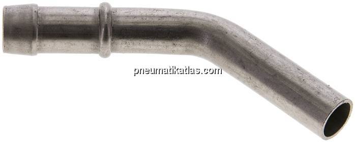 45°-Schlauchnippel Rohr 12, Schl. 11 - 12mm, 1.4301