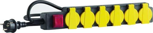 Steckdosenleiste 6-fach H07RN-F3G1,5 3m IP44 Hedi
