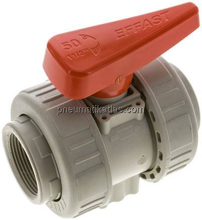 Kugelhahn, PP-H / FKM, Rp 1-1/2" (Industrieausführung)