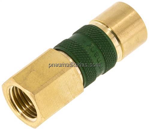 Kupplungsdose (NW5) G 1/4"(IG), grün, Kreis Ø 10,5 mm