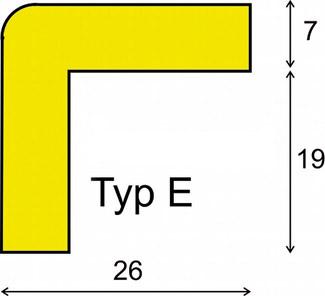 Eckschutzprofil Typ E, Zuschnitt mm gelb/schwarz selbstklebend Dancop