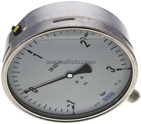 Chemie-Glycerin-Manometer senkrecht,160mm, -1 bis 3 bar