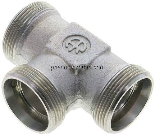 T-Schneidringverschraubung 35 L (M45x2), ohne Mutter & Schneidring, Stahl verzin